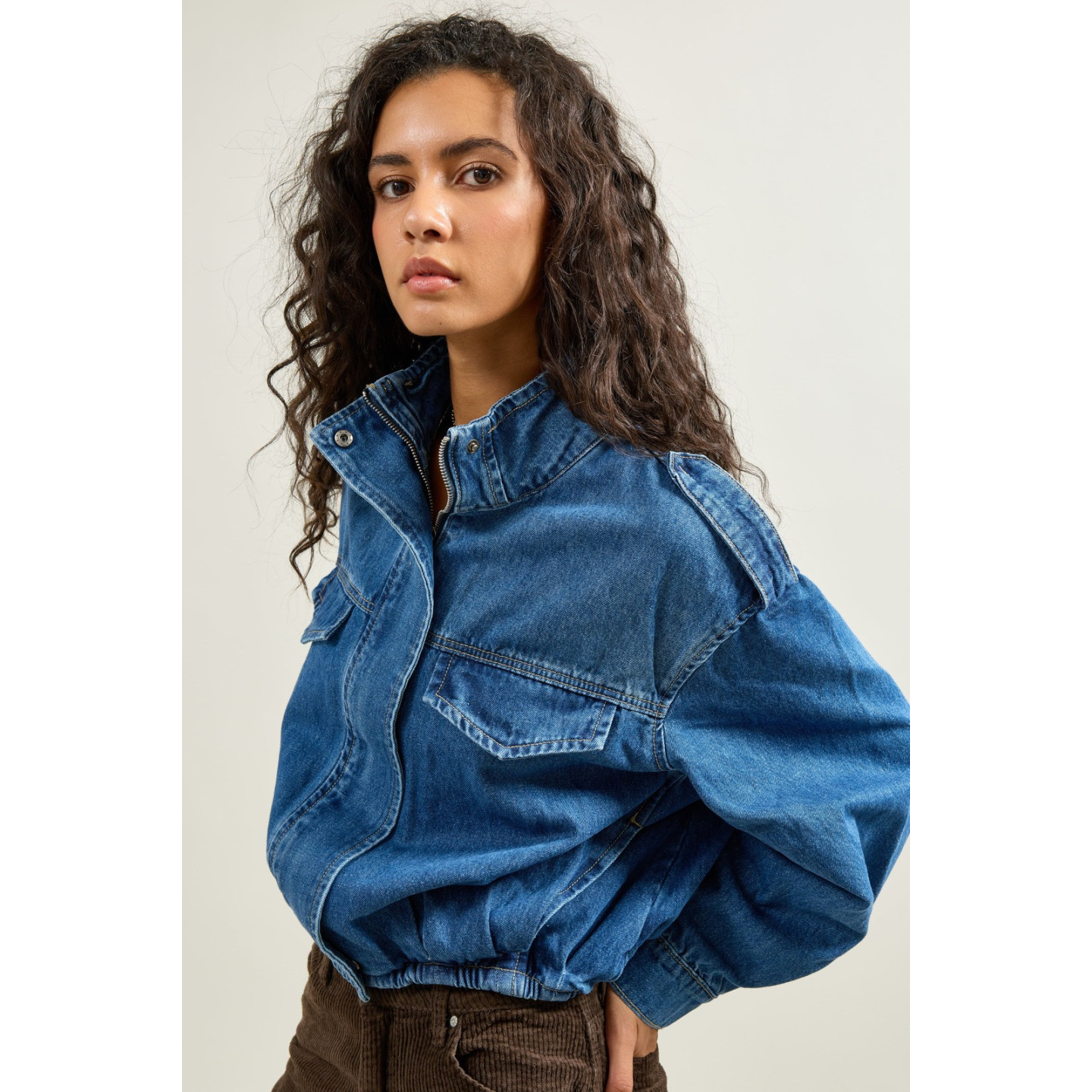 Veste en jean femme courte en denim stretch | M by Lau