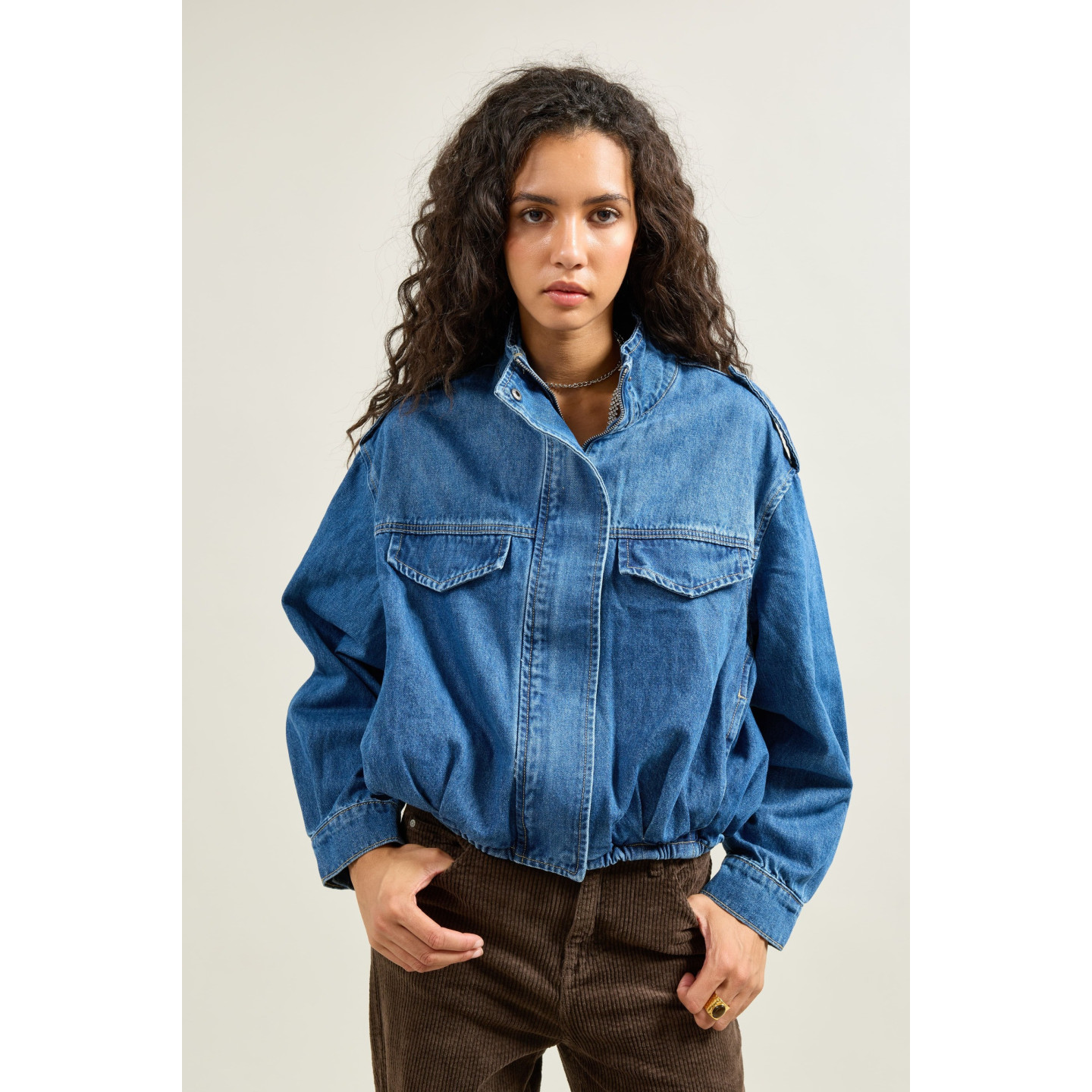 Veste en jean femme courte en denim stretch | M by Lau