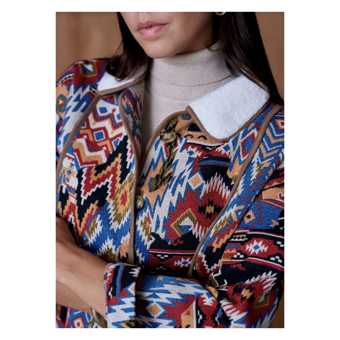 Veste femme tapisserie multicolore – Veste imprimée tendance | M by Lau