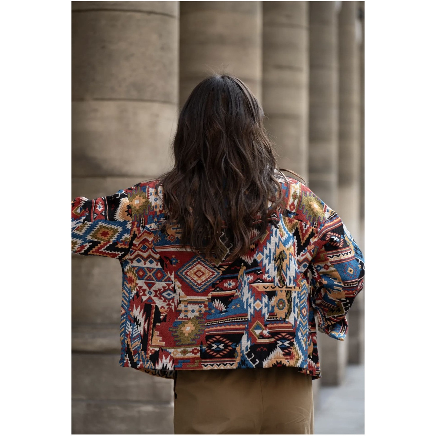 Veste femme tapisserie multicolore – Veste imprimée tendance | M by Lau