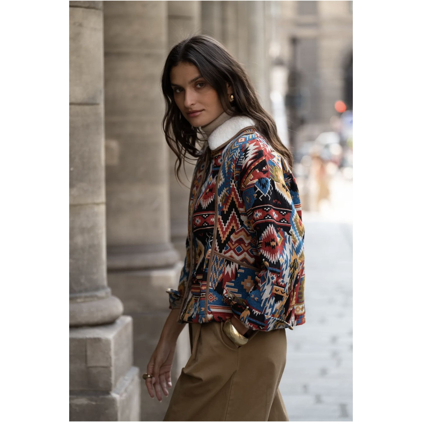 Veste femme tapisserie multicolore – Veste imprimée tendance | M by Lau