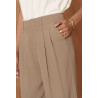 Pantalon tailleur femme large à plis noir ou beige | M by Lau