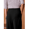 Pantalon tailleur femme large à plis noir ou beige | M by Lau