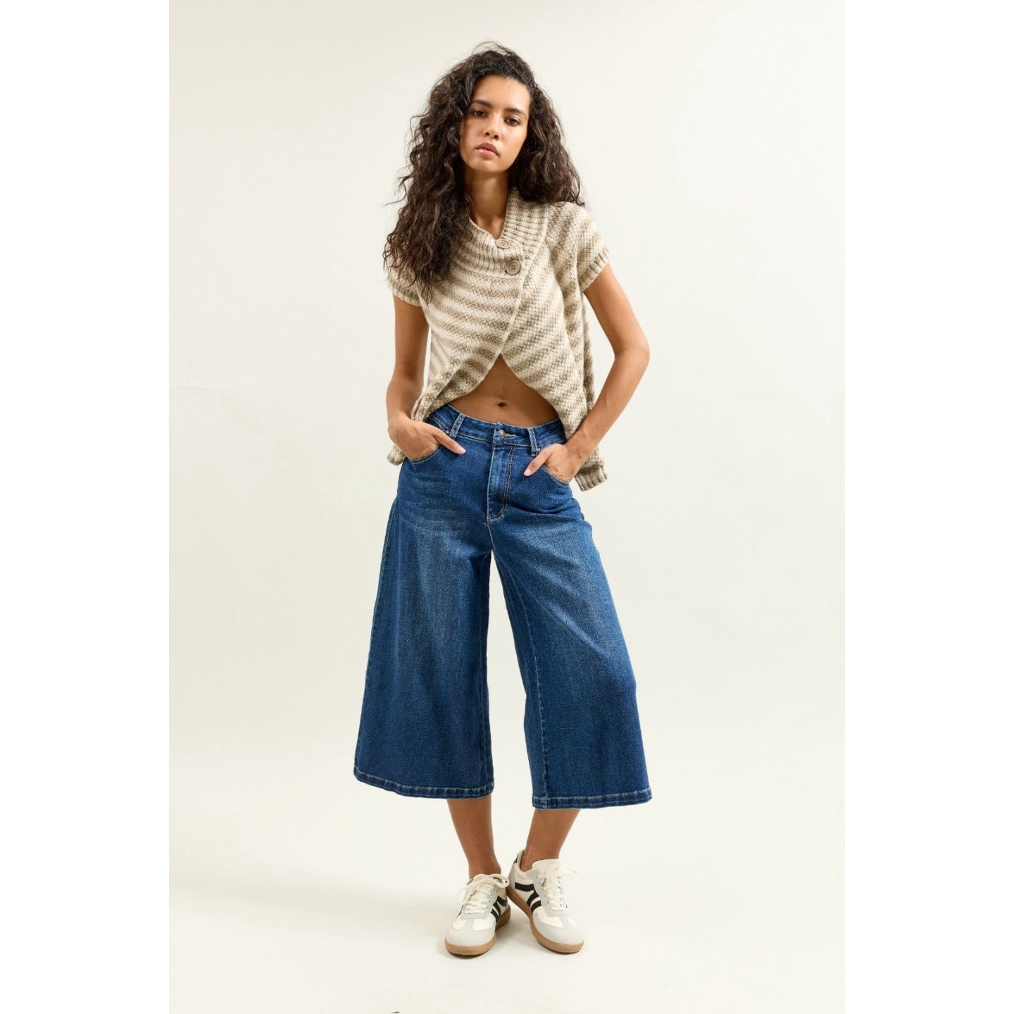 Jean femme cropped large brut délavé ROMY | M by Lau  URL simplifiée