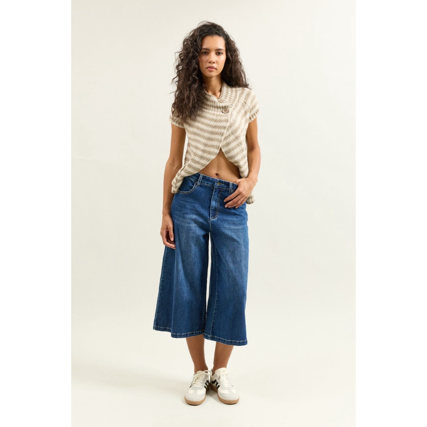 Jean femme cropped large brut délavé ROMY | M by Lau  URL simplifiée