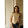 T-shirt femme métallisé AURA col V | M by Lau