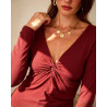 Top AVA femme col V torsadé cache cœur | M by Lau