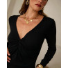 Top AVA femme col V torsadé cache cœur | M by Lau